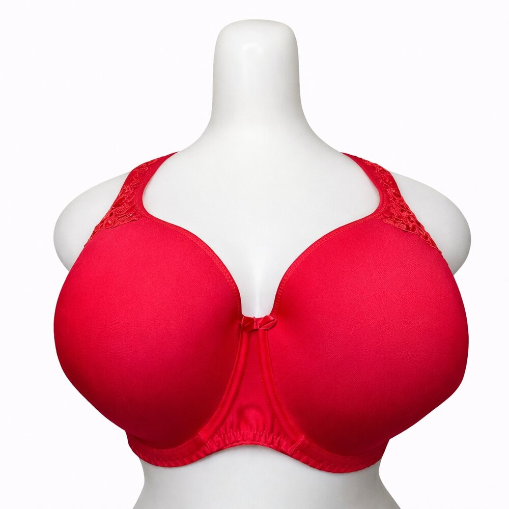 Fit Fully Yours Maxine Red Moulded Bra 40H • Full Bust Support • NWT